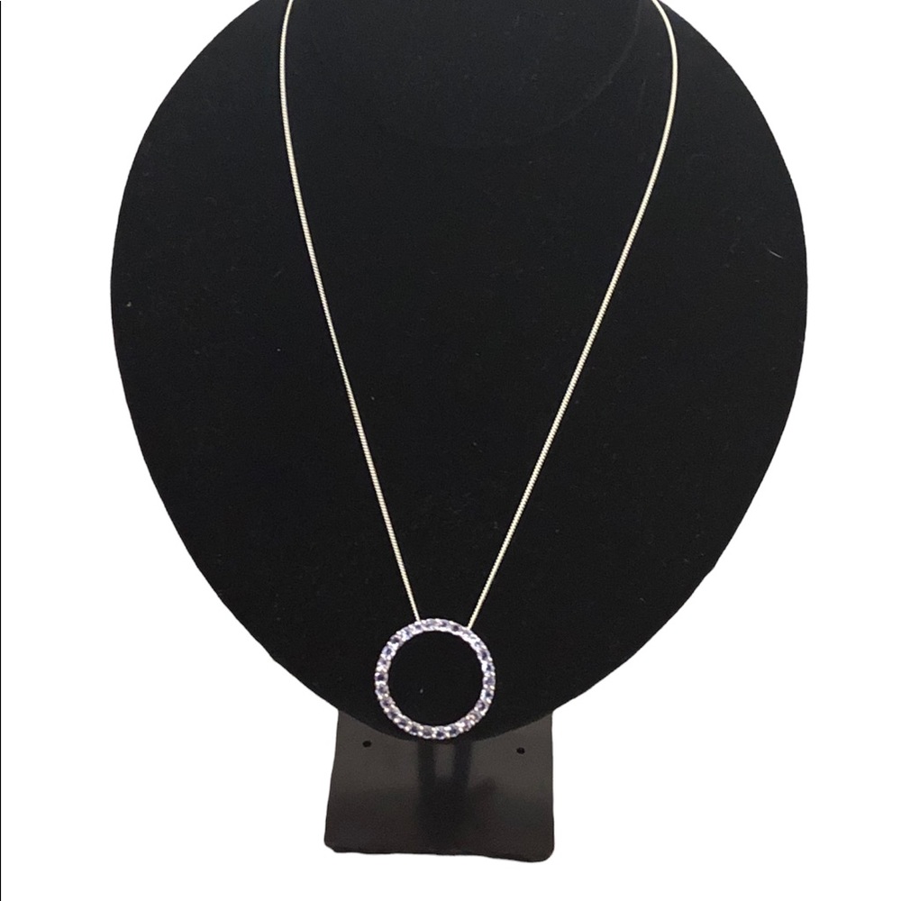 Sterling silver and genuine tanzanite necklace with sterling silver chain